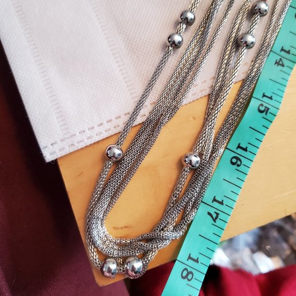 36" Silver Tone Layered Charming Charlie Necklace - Picture 5 of 5